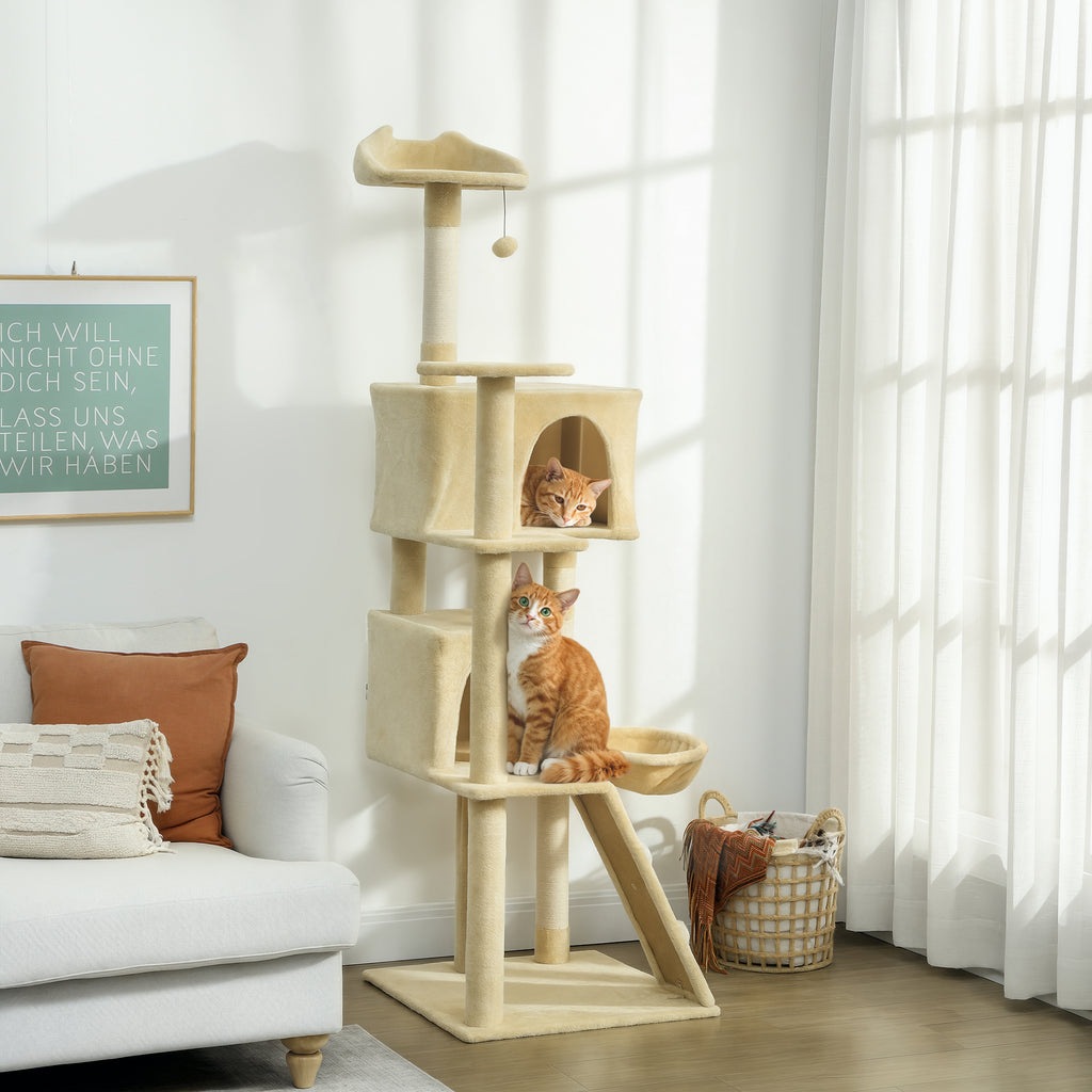 Cat Tree, Large Cat Tower with Sisal Scratching Posts, Cat Houses