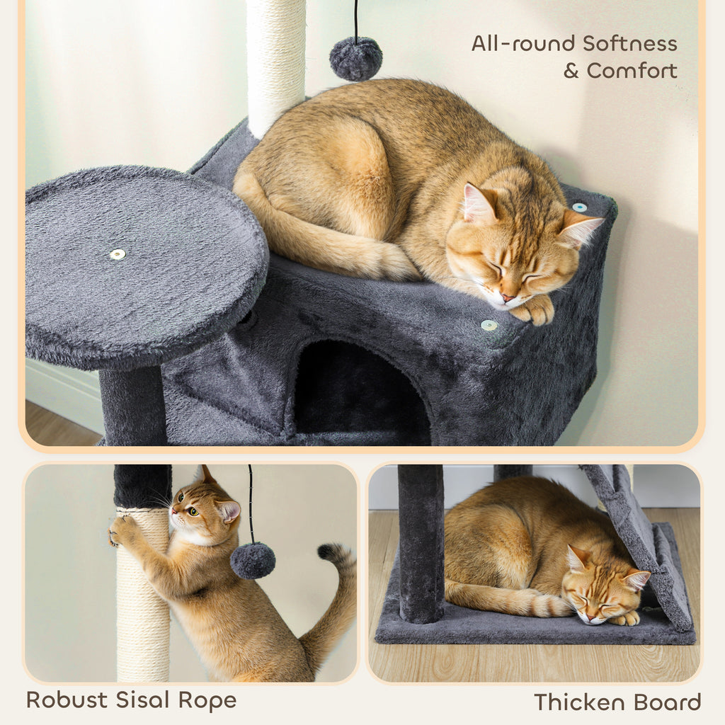 Cat Tree, Large Cat Tower with Sisal Scratching Posts, Cat Houses