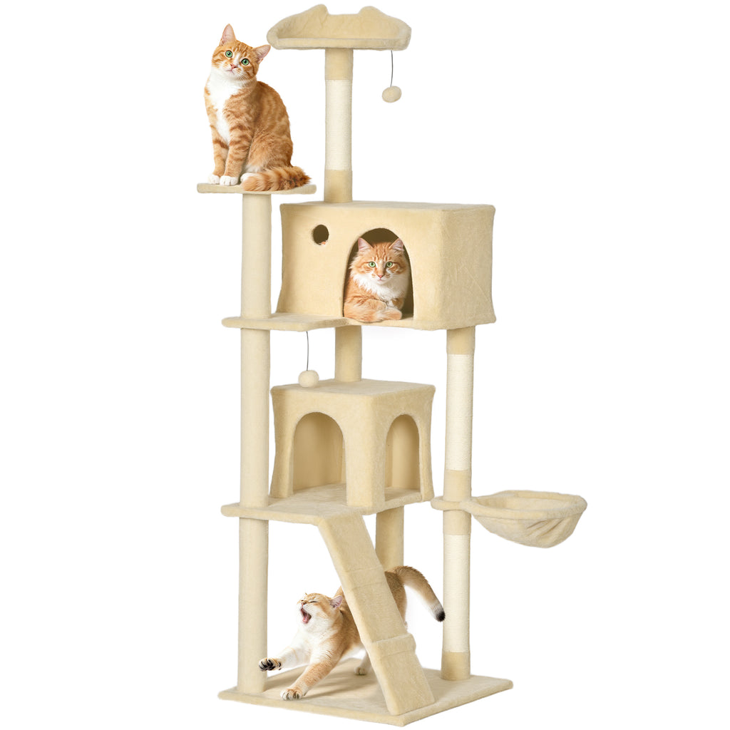 Cat Tree, Large Cat Tower with Sisal Scratching Posts, Cat Houses