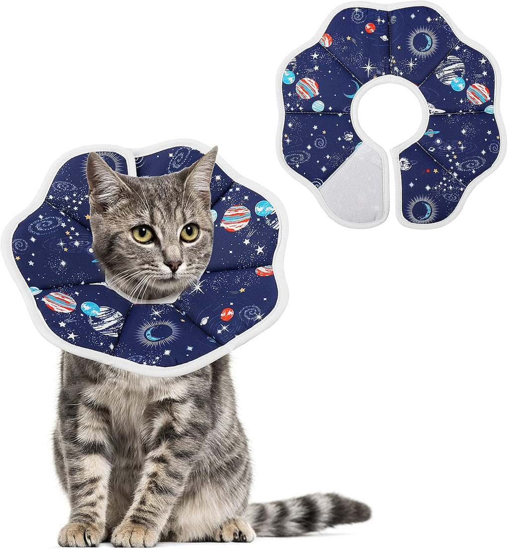 Soft Cat Cone Collar, Protective Cute Small Cat Recovery Collar Adjustable Fasteners Collars for Kittens Cats E-Collars after Surgery Protective Wound Healing, Fit 6.3"-9" Neck Circumference