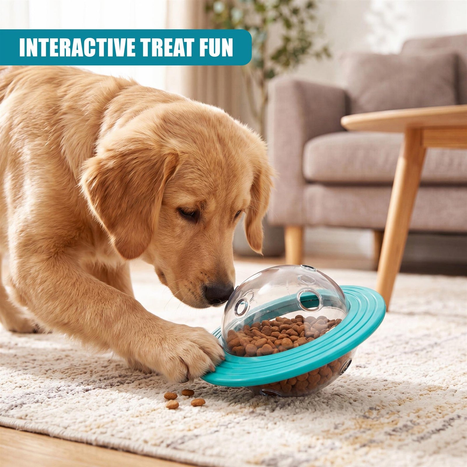 Dog Treat Dispensing Ball Interactive Puzzle Pet Toy Slow Feeder IQ Training