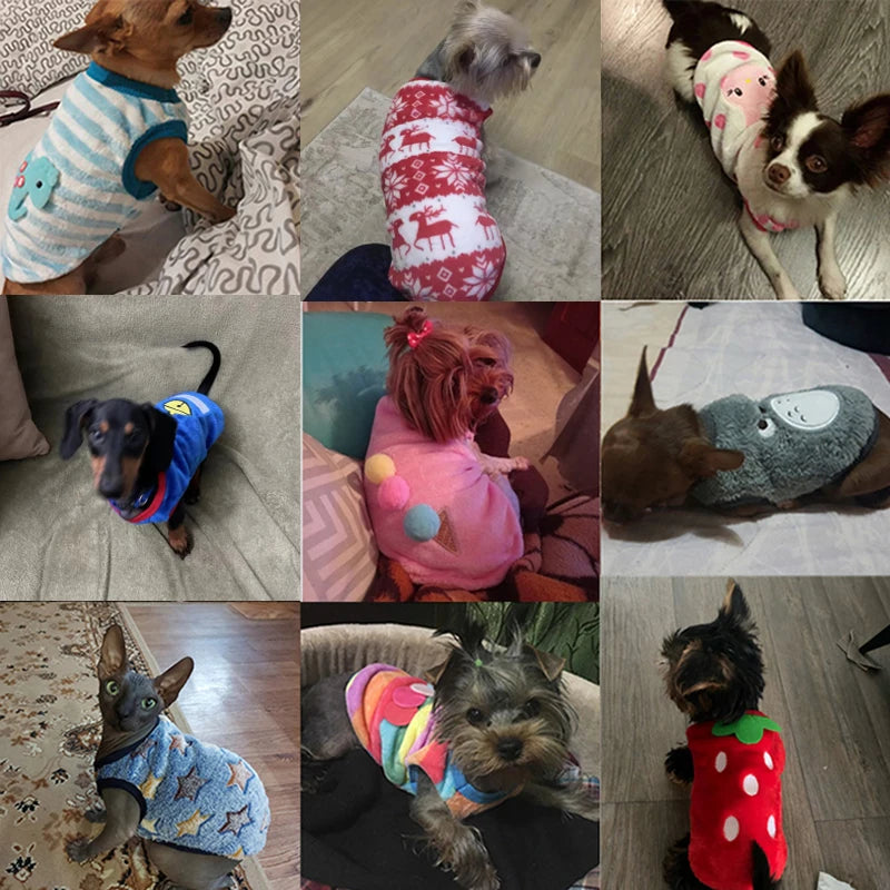 Cute Dog Clothes Winter Vest for Small Dogs Cats Warm Pets Sweater Soft Flannel Puppy Puffer Jacket Dog Accessories Supplies Xxs