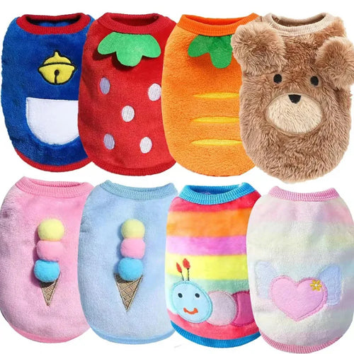Cute Dog Clothes Winter Vest for Small Dogs Cats Warm Pets Sweater Soft Flannel Puppy Puffer Jacket Dog Accessories Supplies Xxs